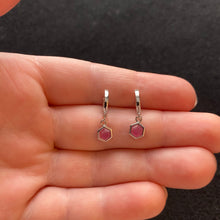 Load image into Gallery viewer, July birthstone hoop earrings
