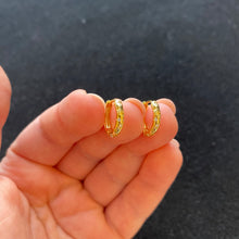 Load image into Gallery viewer, Gold starburst hoop earrings
