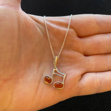 Load image into Gallery viewer, Amber music note necklace
