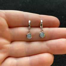 Load image into Gallery viewer, March birthstone hoop earrings
