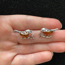 Load image into Gallery viewer, Amber robin studs

