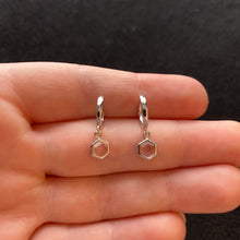 Load image into Gallery viewer, Clear rock crystal hoop earrings
