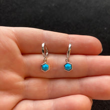 Load image into Gallery viewer, Turquoise hoop earrings
