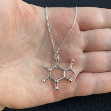 Load image into Gallery viewer, Caffeine molecule necklace
