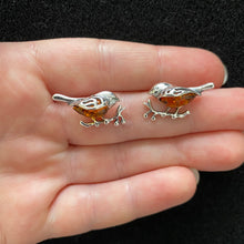 Load image into Gallery viewer, Amber robin studs
