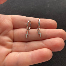 Load image into Gallery viewer, Lightning bolt hoop earrings
