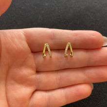 Load image into Gallery viewer, Gold double hoop studs
