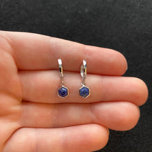 Load image into Gallery viewer, Lapis lazuli hoop earrings
