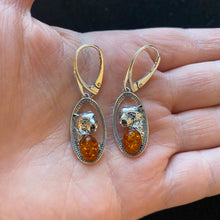 Load image into Gallery viewer, Amber cheetah hoops
