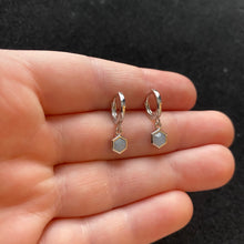 Load image into Gallery viewer, March birthstone hoop earrings
