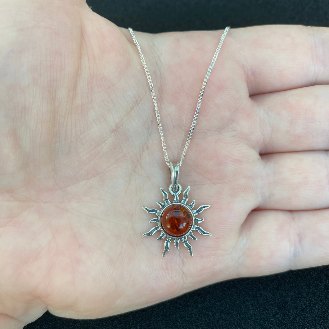 Amber sun necklace
