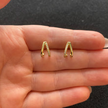 Load image into Gallery viewer, Gold double hoop studs
