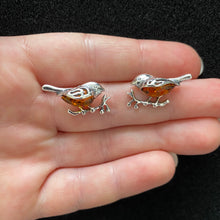 Load image into Gallery viewer, Amber robin studs
