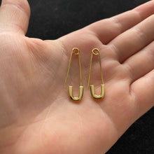 Load image into Gallery viewer, Gold safety pin earrings
