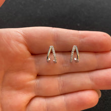 Load image into Gallery viewer, Sterling silver double hoop studs
