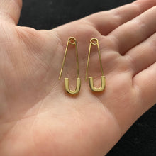Load image into Gallery viewer, Gold safety pin earrings
