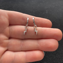 Load image into Gallery viewer, Lightning bolt hoop earrings
