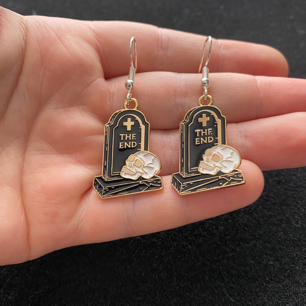Headstone earrings