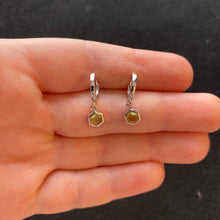 Load image into Gallery viewer, Green peridot hoop earrings
