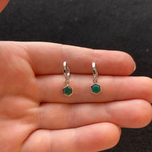 Load image into Gallery viewer, Chrysoprase hoop earrings

