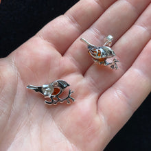 Load image into Gallery viewer, Amber robin studs
