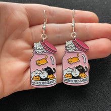 Load image into Gallery viewer, Quirky cat earrings
