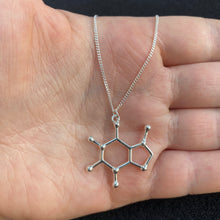 Load image into Gallery viewer, Caffeine molecule necklace
