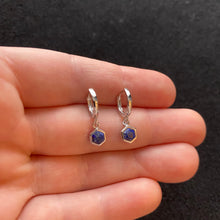 Load image into Gallery viewer, Lapis lazuli hoop earrings
