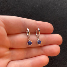 Load image into Gallery viewer, Lapis lazuli hoop earrings
