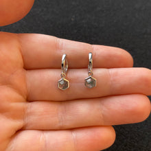 Load image into Gallery viewer, Moss agate hoops
