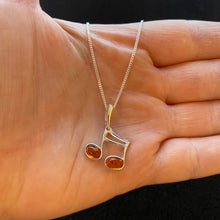 Load image into Gallery viewer, Amber music note necklace
