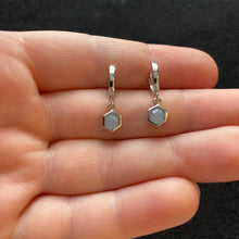 Load image into Gallery viewer, March birthstone hoop earrings
