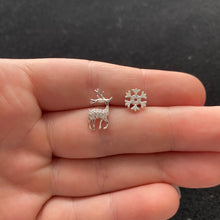 Load image into Gallery viewer, Reindeer and snowflake studs
