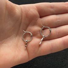 Load image into Gallery viewer, Lightning bolt hoop earrings

