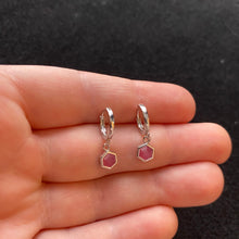 Load image into Gallery viewer, July birthstone hoop earrings
