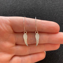 Load image into Gallery viewer, Angel wing hoop earrings
