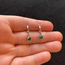 Load image into Gallery viewer, Chrysoprase hoop earrings

