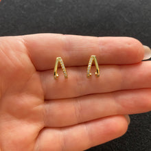 Load image into Gallery viewer, Gold double hoop studs
