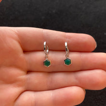 Load image into Gallery viewer, Chrysoprase hoop earrings
