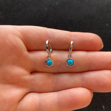Load image into Gallery viewer, Turquoise hoop earrings
