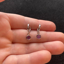 Load image into Gallery viewer, Amethyst hoop earrings
