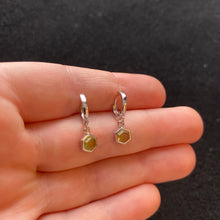Load image into Gallery viewer, Green peridot hoop earrings
