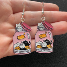 Load image into Gallery viewer, Quirky cat earrings
