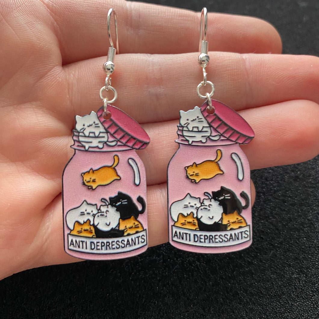 Quirky cat earrings