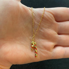 Load image into Gallery viewer, Gold candy cane necklace
