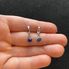 Load image into Gallery viewer, Lapis lazuli hoop earrings

