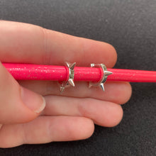 Load image into Gallery viewer, Spike huggie hoops
