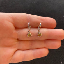 Load image into Gallery viewer, Green peridot hoop earrings
