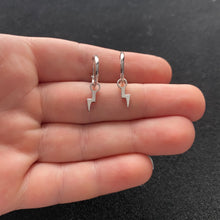 Load image into Gallery viewer, Lightning bolt hoop earrings
