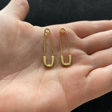 Load image into Gallery viewer, Gold safety pin earrings
